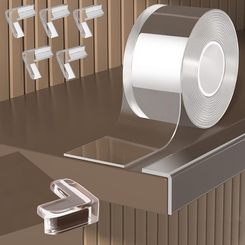 2 in x 16.4 ft,Clear Edge Protector Strip Sharp Edge Wrap Cover Tape with 6 Corners,Soft Corner Protectors Baby Proof, Furniture Corner Guard & Edge Safety, Edge Protector for Table and Fireplace - size: 2in x 16.4FT