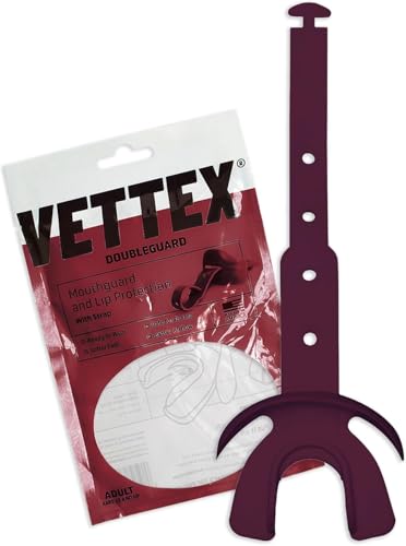 Vettex DoubleGuard Mouth Guard with Lip Protection, Maroon - color: Maroon