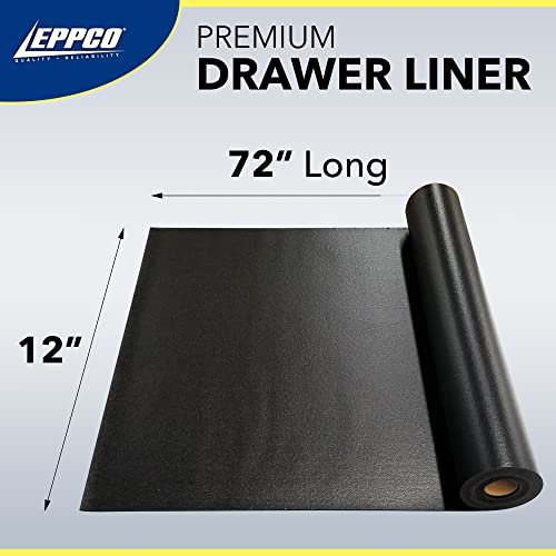 Enterprises Tool Box Drawer Liner 12-inch Wide x 72” Long Non-Slip Tools Chest Mat, Black