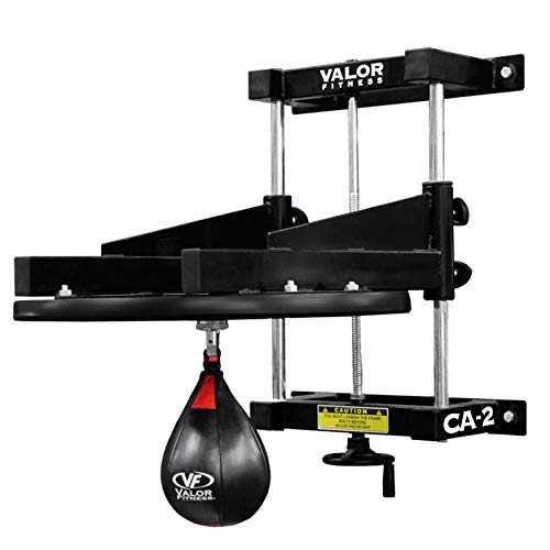 Valor Fitness Boxing Speed Bag Platform with Wheel Crank for Easy Adjustment, Speed Bag Included - color: Adjustable 1" Platform