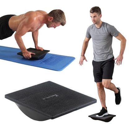 THERABAND Rocker Board, Wobble Balance Board, Core Strength Trainer, Black - style: Rocker Board