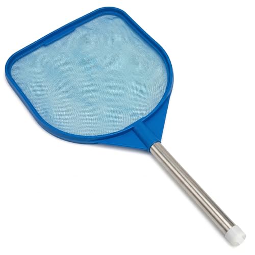 Pool Skimmer Net - Handheld Hot Tub Skimmer for Spa, Stock Tank Pool, Small Pool & Aquarium Cleaning (2 ft, Blue)