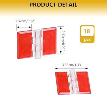18 Pcs 35x25 mm Clear Acrylic Hinges Self-Adhesive Mini Invisible Plastic Hinges, No-Drill Folding Small Hinge for Glass, Crafts, Aquarium Lid, Cabinet, Furniture & Display Stand Trendy DIY Hardware