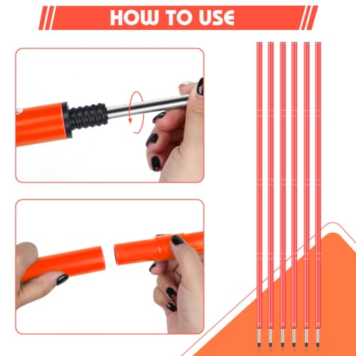 HOTOOLME Agility Training Poles Equipment Soccer Training Equipment Includes 6 Agility Poles,Agility Ladder, 10 Soccer Cones,Jump Rope for Speed Training, Soccer Training, Basketball Athletes & Kids - color: Orange