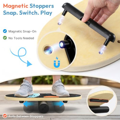 Sportneer Kids Balance Board, 4-Mode Adjustable Balance Trainer - color: Space Black