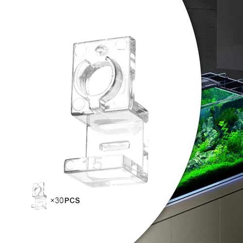 30x Aquarium Glass Cover Clips Clamps Inlet Outlet Pipe Holder Aquarium Lid Support Aquarium Accessories Hose Fastening Clips, for 15mm