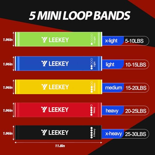 Resistance Bands for Pull Up Assist, Stretch Bands & Exercise Workout Set - color: 5-85LBS COLOR+Mini Bands