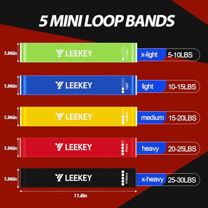 Resistance Bands for Pull Up Assist, Stretch Bands & Exercise Workout Set - color: 5-85LBS COLOR+Mini Bands