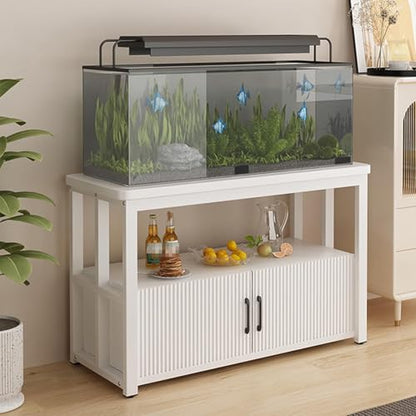 Home Aquarium Stand With Storage Cabinet, 2 Tier Fish Tank Stand, Strong Load-Bearing Capacity, Terrarium Reptile Tank Rack With Door(100x50x60cm) - size: 100x50x60cm