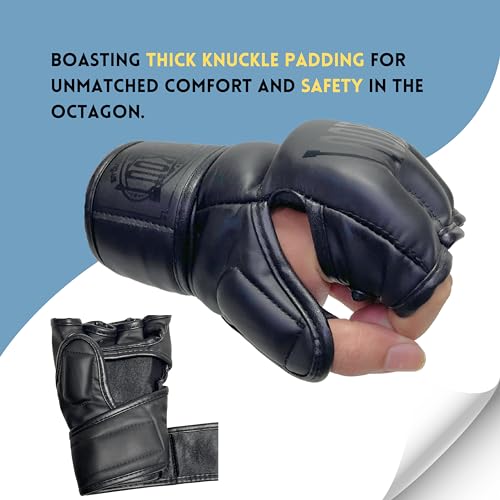 Grappling UFC MMA Gloves for Men Women, Training & Sparring, Martial Arts Punching Bag Gloves with Open Palms Kickboxing Gloves, Muay Thai, MMA - size: X-Large