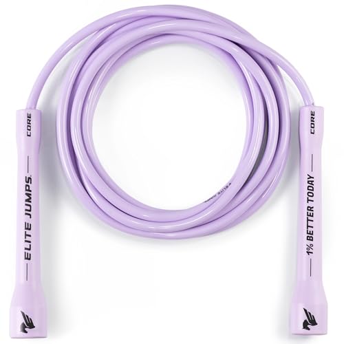 Elite Jumps 6mm PVC Jump Rope, Adjustable Skipping Rope - color: Pastel Purple - 5" Handle