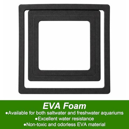 6 Pcs Aquarium Floating Plant Corral, Round & Square Fish Feeding Rings, EVA Fish Tank Accessories for Betta and Small Fishs, Floating Plant Barrier & Feeder Set with 2 Feeding Forks (Black)
