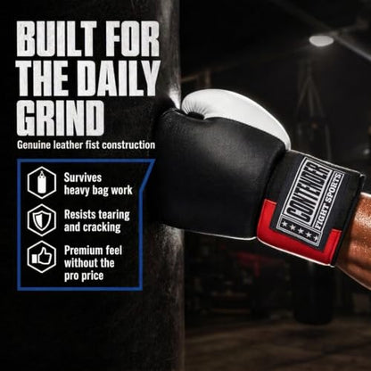 Contender Fight Sports Boxing Training Sparring Gloves - color: Black/White, size: 14-Ounce