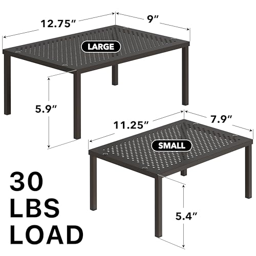 Simple Houseware Expandable Stackable Cabinet and Counter Shelf Organizer with Steel Surface, 9" D x 12.75" W x 5.9" H, Bronze - color: Bronze