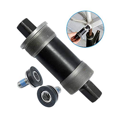 Hoypeyfiy BB-UN26 Square Taper Bottom Bracket 68 * 123/127 / 110mm (Black 1Pcs) (68x110mm) - size: 68*110mm