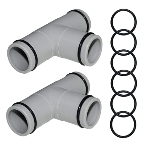(2 PACK)1-1/4 Inch T Tee Joint Pool Filter Pump Hose Connector/Adapter Replacement for Above Ground Pools parts/Accessories(1.25" to 1.25" 3 interfaces)