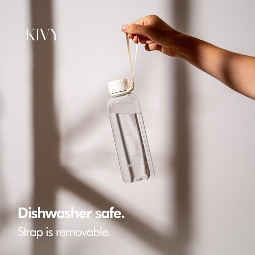 KIVY Slim Water Bottle 22oz Tritan - Lightweight & Shatterproof - BPA-Free - color: 04 Cream Clear, size: 22oz