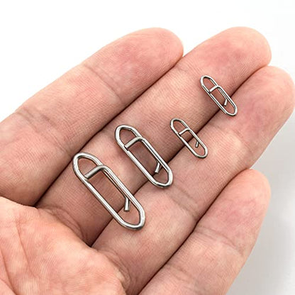 Dr.Fish Fishing Speed Clips Power Quick Clips for Fishing Lures Quick Change Stainless Steel Lure Snaps Saltwater Freshwater Crankbait Tackle Snaps - color: XL-175LB-1.2", size: 100 Pack