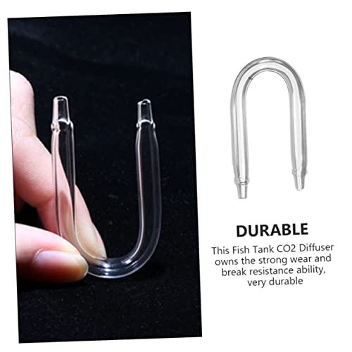 Hemobllo U-shaped Diffuser Tube for Aquarium Glass Tubing Easy to Install Carbon Dioxide Diffuser for Fish Tanks Connector Lightweight Convenient Aquarium Accessory