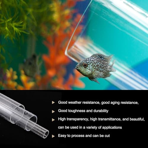 18" Clear Plastic Rigid Pipe 51mm ID x 55mm OD (2" ID x 2.2" OD) Acrylic Round Tubing, [for Plumbing, Hydraulics, Aquarium] - size: 2" x 2.2"