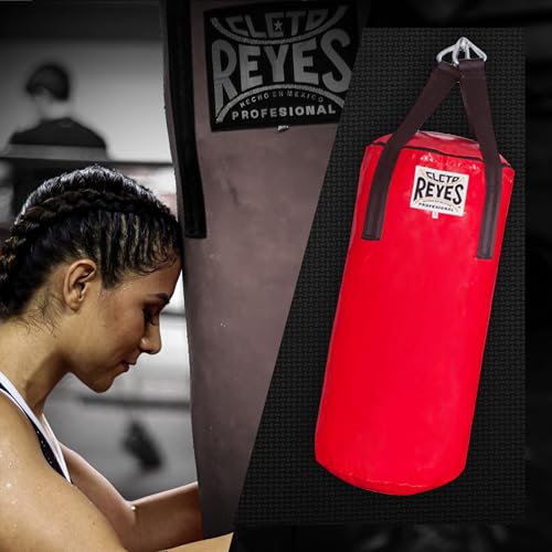 CLETO REYES Heavy Hanging Punching Bag for Adults Boxing Training Equipment, MMA, Kickboxing, Muay Thai, Nylon-Canvas, Small, Classic Red - size: Filled