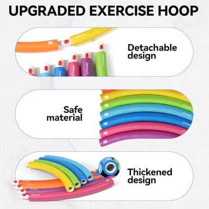Phobby Weighted Exercise Hoop for Adults, Adjustable Fitness Hoop - style: Basic 2.2lb