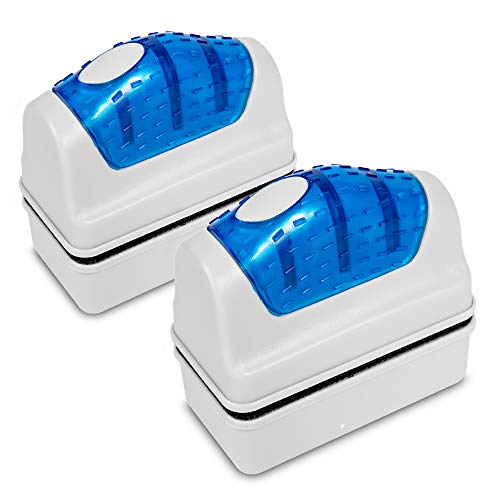 DaToo Aquarium Cleaner Fish Tank Glass Cleaner Algae Scraper Magnetic Scrubber Algae Clean Brush, 2 Pcs, 1 Yr Warranty - color: S (2pcs)