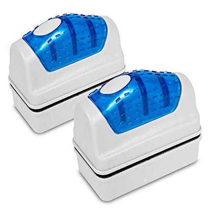 DaToo Aquarium Cleaner Fish Tank Glass Cleaner Algae Scraper Magnetic Scrubber Algae Clean Brush, 2 Pcs, 1 Yr Warranty - color: S (2pcs)