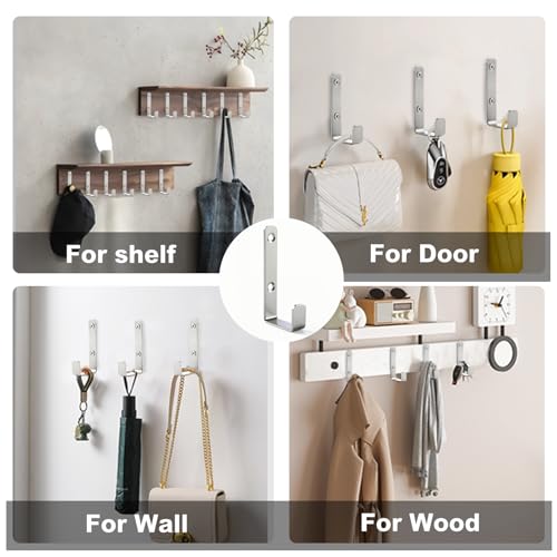 Heavy Duty Hooks, Stainless Steel Hooks for Hanging, Wall Mount Hook, Coat Hook, Wall Hooks Towel Hook Silver Hooks (4 Pack) - color: Silver 4