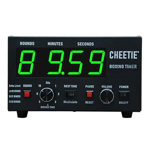Classic Boxing Interval Timer Professional Gym Timer with Led Display, Selectable Training Time and Cycle Repetitions, Adjustable Sound, Scoreboard Timer for Muay Thai/MMA/Kickboxing,Green