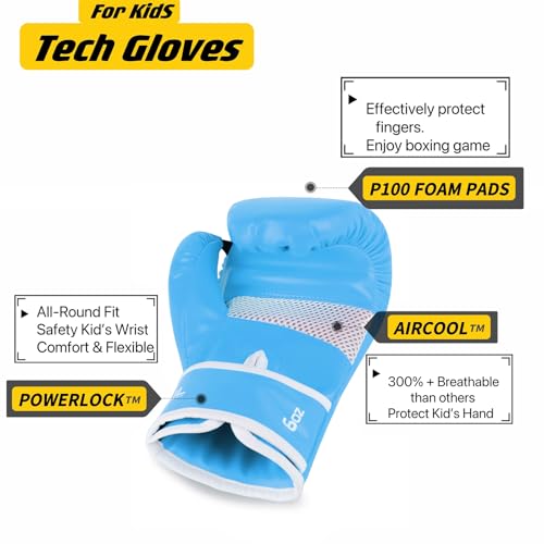 Boxing Gloves for Kids & Toddler & Youth - color: New Sky Blue, size: 4oz