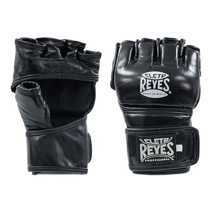 CLETO REYES Black Mamba MMA Competition Fight Gloves for Men and Women, Cowhide Leather, Black - size: Small