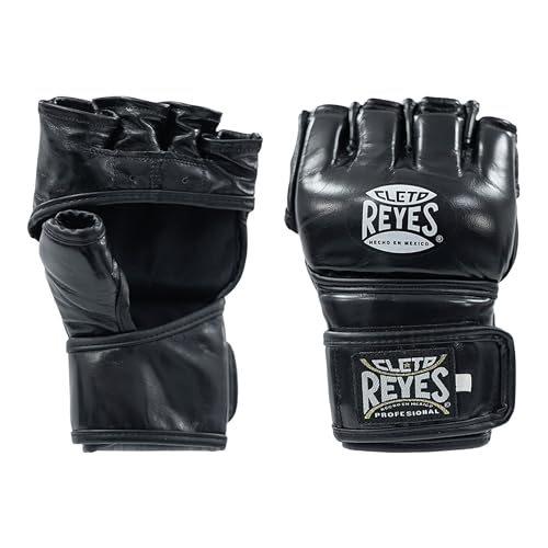 CLETO REYES Black Mamba MMA Competition Fight Gloves for Men and Women, Cowhide Leather, Black - size: Small