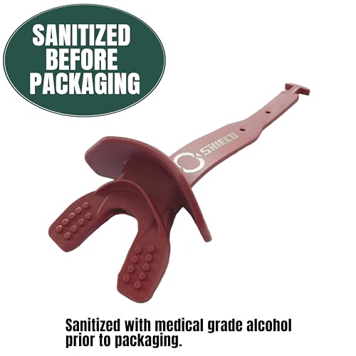 O Shield Striker Football Lip Guard with Permanent Strap - color: Maroon