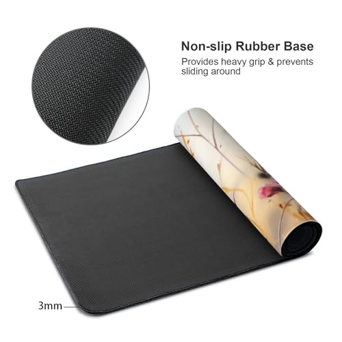 35.4 x 15.7 in, XXL Large Mouse Pad for Desk, Extended Keyboard Mouse Mat for Computer Office, Big Mouse pad with Stitched Edges, Gaming Pc-Wild Grass and Flowers - color: Wild Grass and Flowers