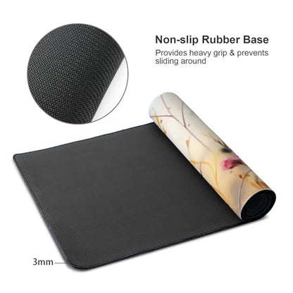 35.4 x 15.7 in, XXL Large Mouse Pad for Desk, Extended Keyboard Mouse Mat for Computer Office, Big Mouse pad with Stitched Edges, Gaming Pc-Wild Grass and Flowers - color: Wild Grass and Flowers