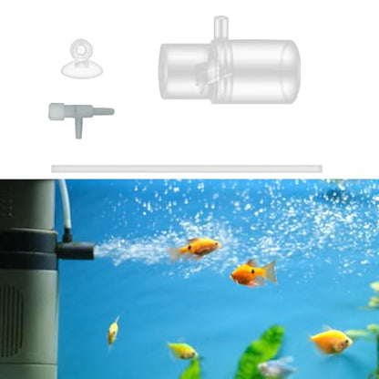 Acrylic Oxygen Enrichment Adapter for Aquarium, 16mm Water Outlet Nozzle with Suction Cup for Fish Tank Aeration
