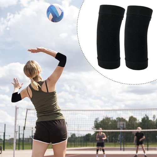 COMNICO Elbow Brace Compression Sleeve Nylon Tennis Golfers Elbow Joint Support Sports Protection Arm Support Sleeves Pain Relief Pads for Women Men (Black)
