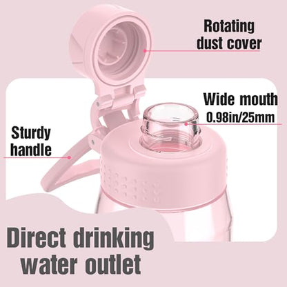 32oz Clear Water Bottle - BPA-Free Tritan Plastic, Fast Flow Spout Lid, Wide Mouth & Leakproof Design Hiking Water Bottle Suitable for Travel, Outdoors, Gym, Travel, Home, School（Pink） - color: Pink