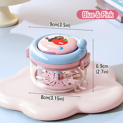 MURRI&MURRDI Denture Bath Box for Travel, 2 in 1 Retainer Cleaning Case with Mirror, No-Leak Mouth Guard Container, Rotatable Denture Containers for Soaking Night Guard Case (A Pink)