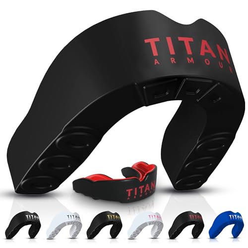 Mouth Guard Boxing, Dual-Layer Boil & Bite Mouthguard, Adult | Premium Dual-Layer | Case Included | Adult & Youth Custom-Fit Mouthpiece | Football, MMA, Hockey, Lacrosse, BJJ, Basketball - color: Red, size: Junior Under 11
