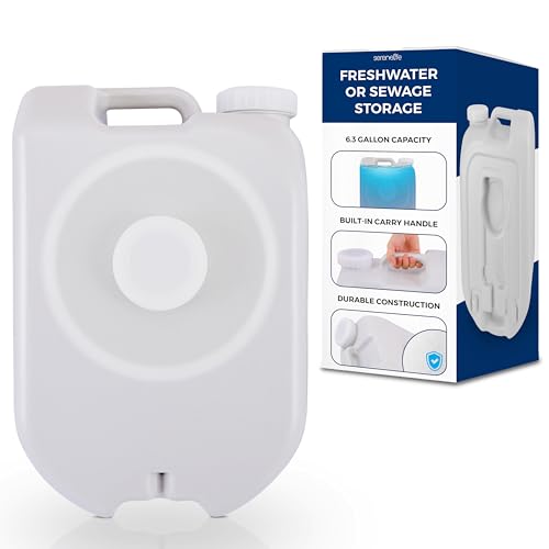 SereneLife 24L Compact Portable Water Tank - Non-toxic Water Container Reservoir W/Carry Handle - For Outdoor Social Events, Work Sites, Camping, Boating, Emergency Preparedness -SLCAWT20 - size: 24 L