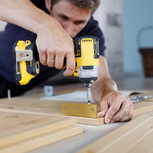 L Bracket, Heavy Duty Corner Brace, 20 Pack 4 Inch Stainless Steel Shelf Bracket Angle Bracket for Shelves, Gold Metal Braces for Wood, 100mm Overall Length - size: 4 Inch, style: Gold 20 Pack