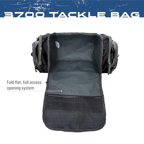 FROGG TOGGS Heavy Duty Fishing Tackle Duffle Bag, Includes Bait Trays, Black, 3700