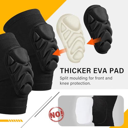 Haysandy 6 Pairs Knee Pads Bulk, Volleyball Breathable Knees Pads with Thick Sponge for Adult Youth Women Men Dancer Sport Training Workout Protector (Black,XL Size) - size: X-Large