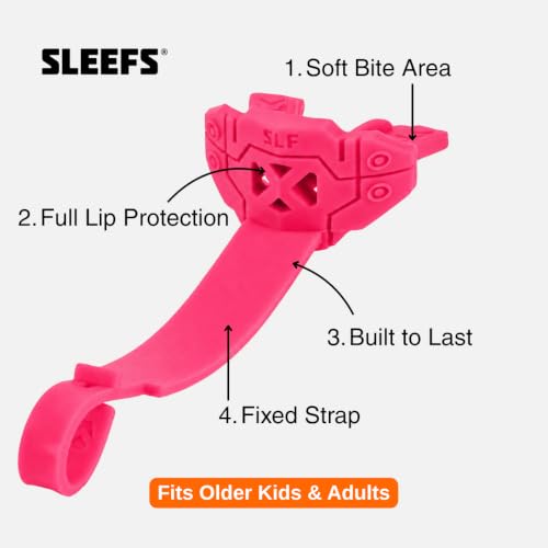 SLEEFS X Football Mouthguard with Strap for High-Impact Shock Protection - color: Pink