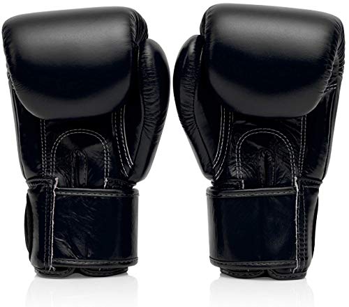 SP7 Black Medium Shin Guards + Fairtex BGV1 16 oz Black Glove