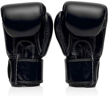 SP7 Black Medium Shin Guards + Fairtex BGV1 16 oz Black Glove
