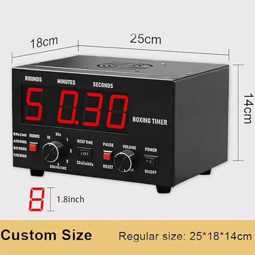 Classic Boxing Interval Timer,Professional Gym Timer, with LED Display, Selectable Training Time, for Muay Thai/Kickboxing (Blue) - color: Blue