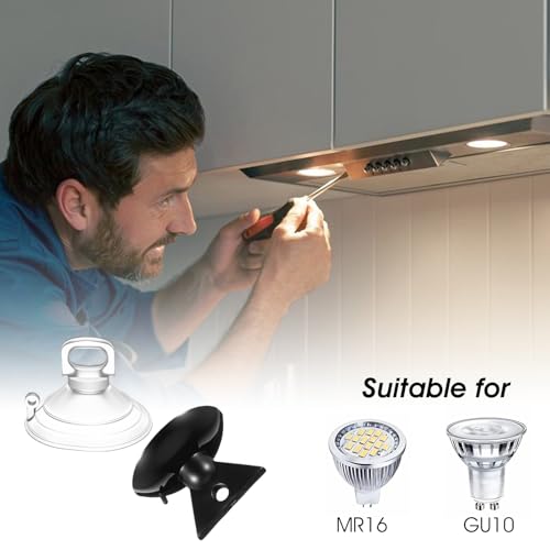 10 Pcs Light Bulb Changer Suction Cup Removal Tool - Easy To Use - Suction Cup Light Bulb Changer,Included 2 Sizes for Mr16 Gu10 Bulbs - Ideal for Halogen, Mini Track Lights and Range Hood